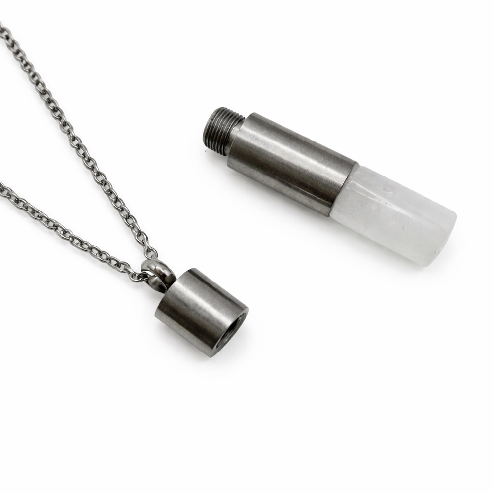S925 Clear Quartz Secret Container Necklace